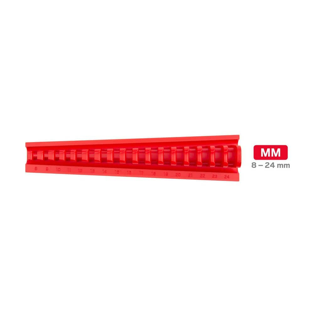 TEKTON 17-Tool 3/8 in. Drive Crowfoot Wrench Organizer Rack, Red (8 mm to 24 mm) (3)