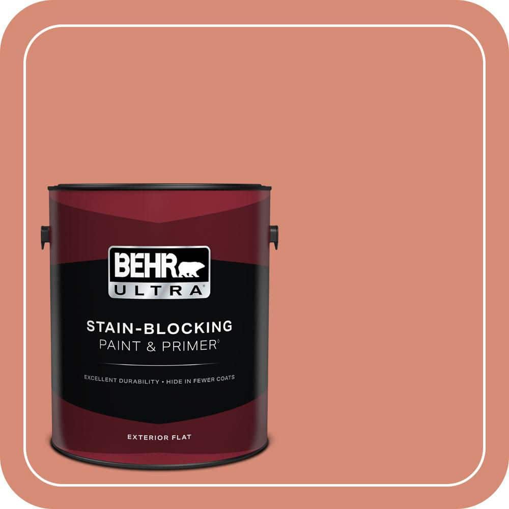 BEHR ULTRA 1 gal. #MQ4-32 Vintage Coral Flat Exterior Paint & Primer