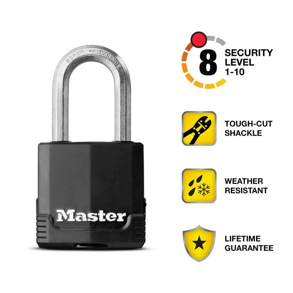 Master Lock Heavy Duty Outdoor Covered Padlock with Key, 1-7/8 in. Wide, 1-1/2 in. Shackle (1)