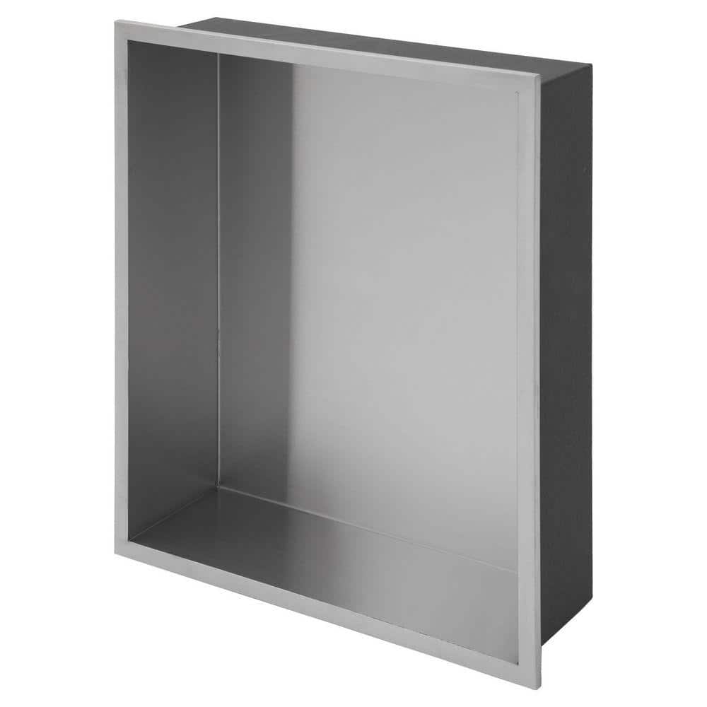JimsMaison 15 in. W x 13 in. H x 4 in. D Shower Niche Set of 1 Piece in Brushed Nickel (1)