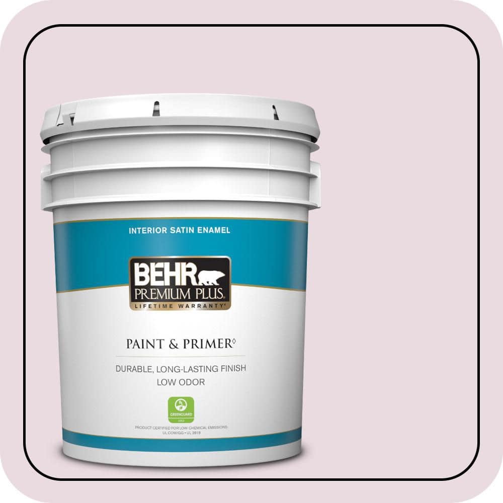 BEHR PREMIUM PLUS 5 gal. #S120-1 Wine Pairing Satin Enamel Low Odor Interior Paint & Primer