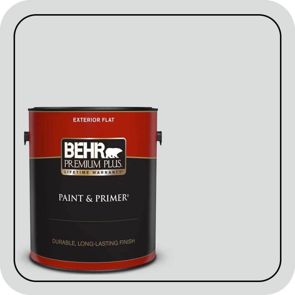 BEHR PREMIUM PLUS 1 gal. #PPU26-14 Drizzle Flat Exterior Paint & Primer