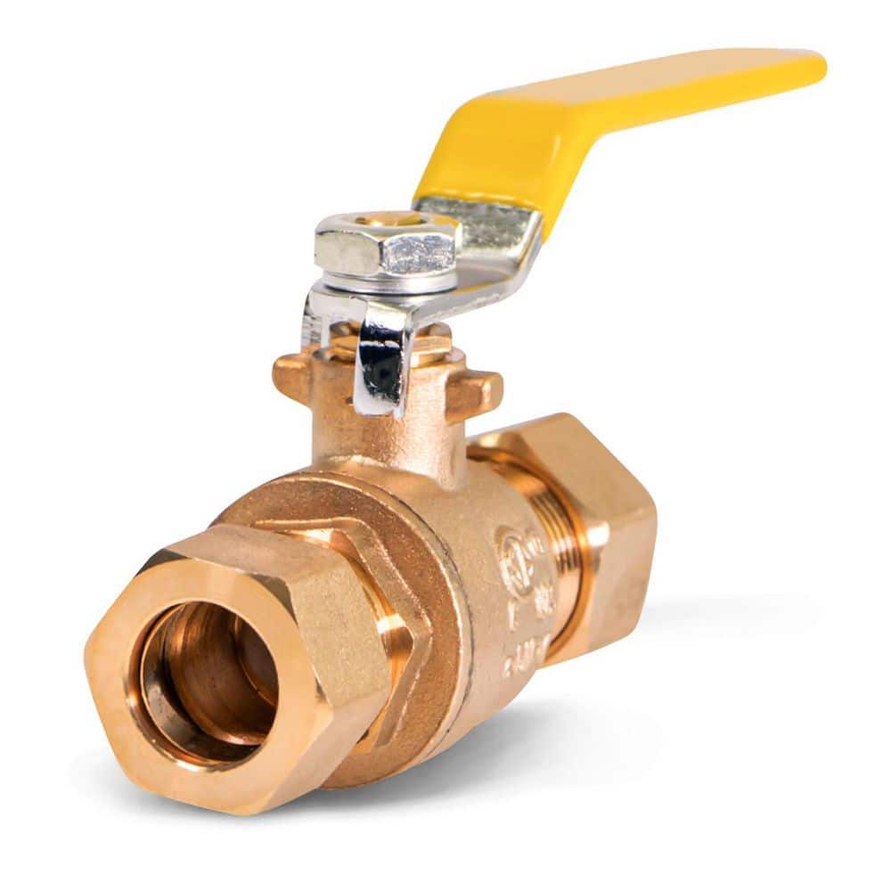 PLUMBFLEX Premium Brass Full Port Ball Valve with Compression Connections (1)
