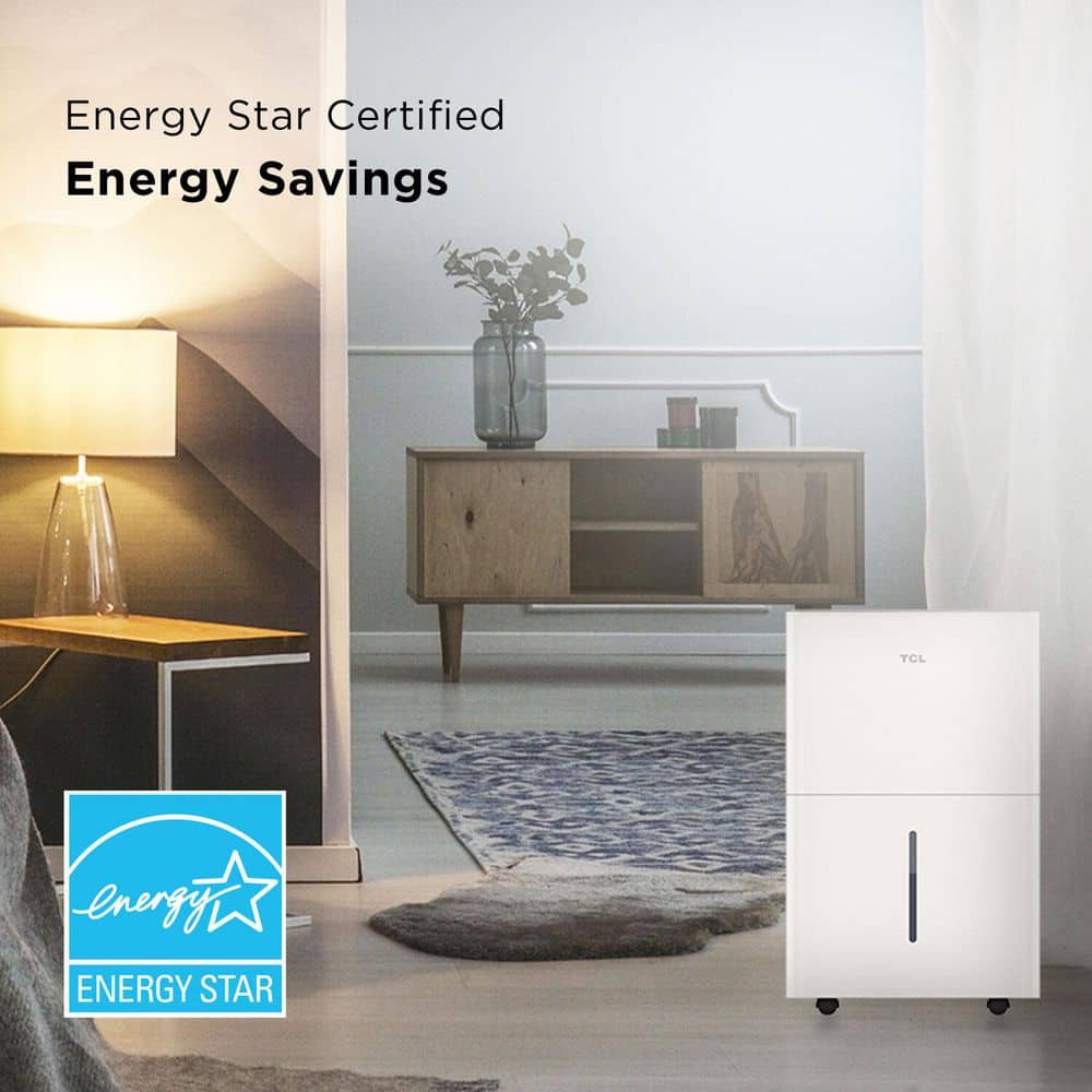 TCL 50 pt. 4500 sq. ft. Smart Dehumidifier in. White, Ideal for Basements, Rooms (3)
