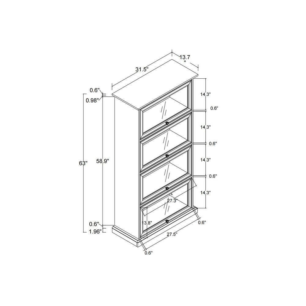COWLOWN 31.5 in. W x 13.78 in. D x 63.19 in. H Bathroom White Linen Cabinet (2)