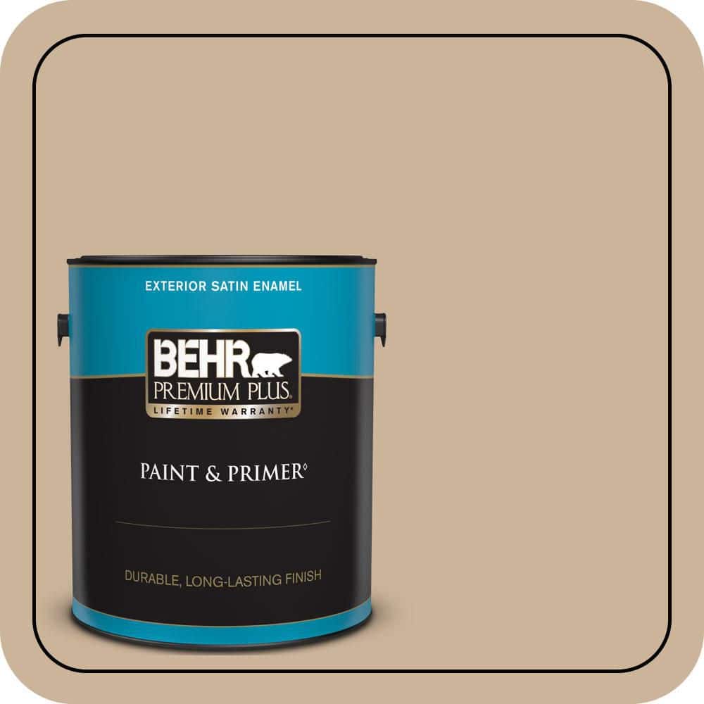 BEHR PREMIUM PLUS 1 gal. #T17-03 Sepia Filter Satin Enamel Exterior Paint & Primer