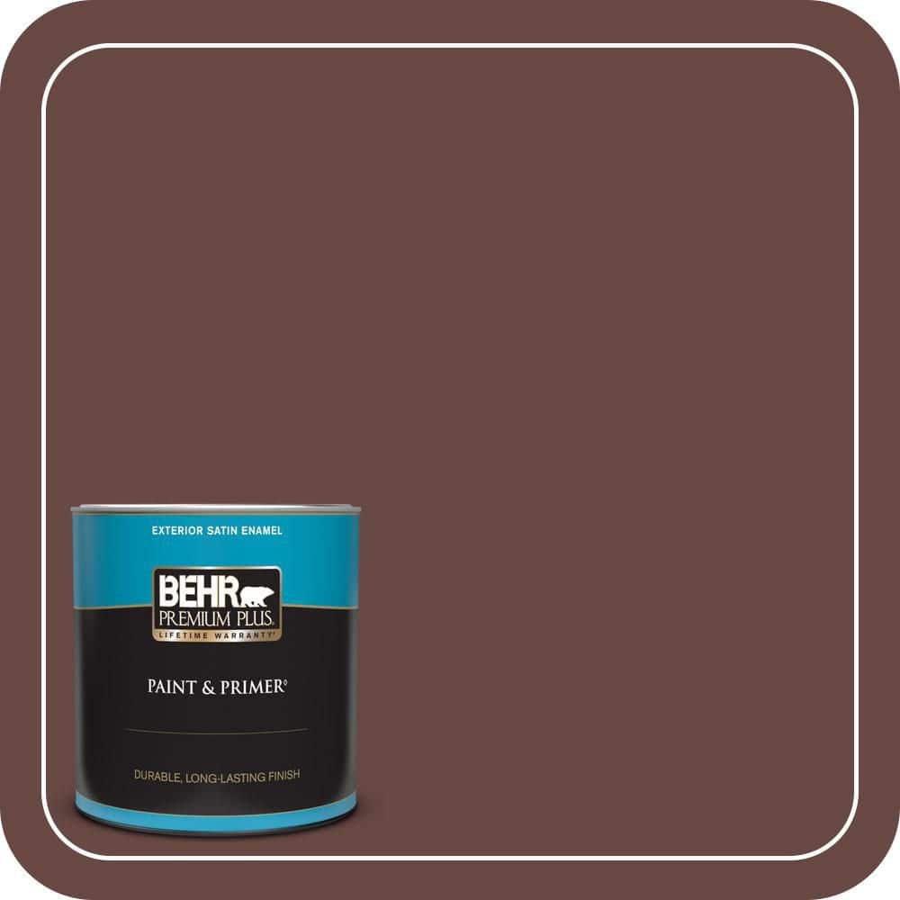 BEHR PREMIUM PLUS 1 qt. #700B-7 Wild Manzanita Satin Enamel Exterior Paint & Primer