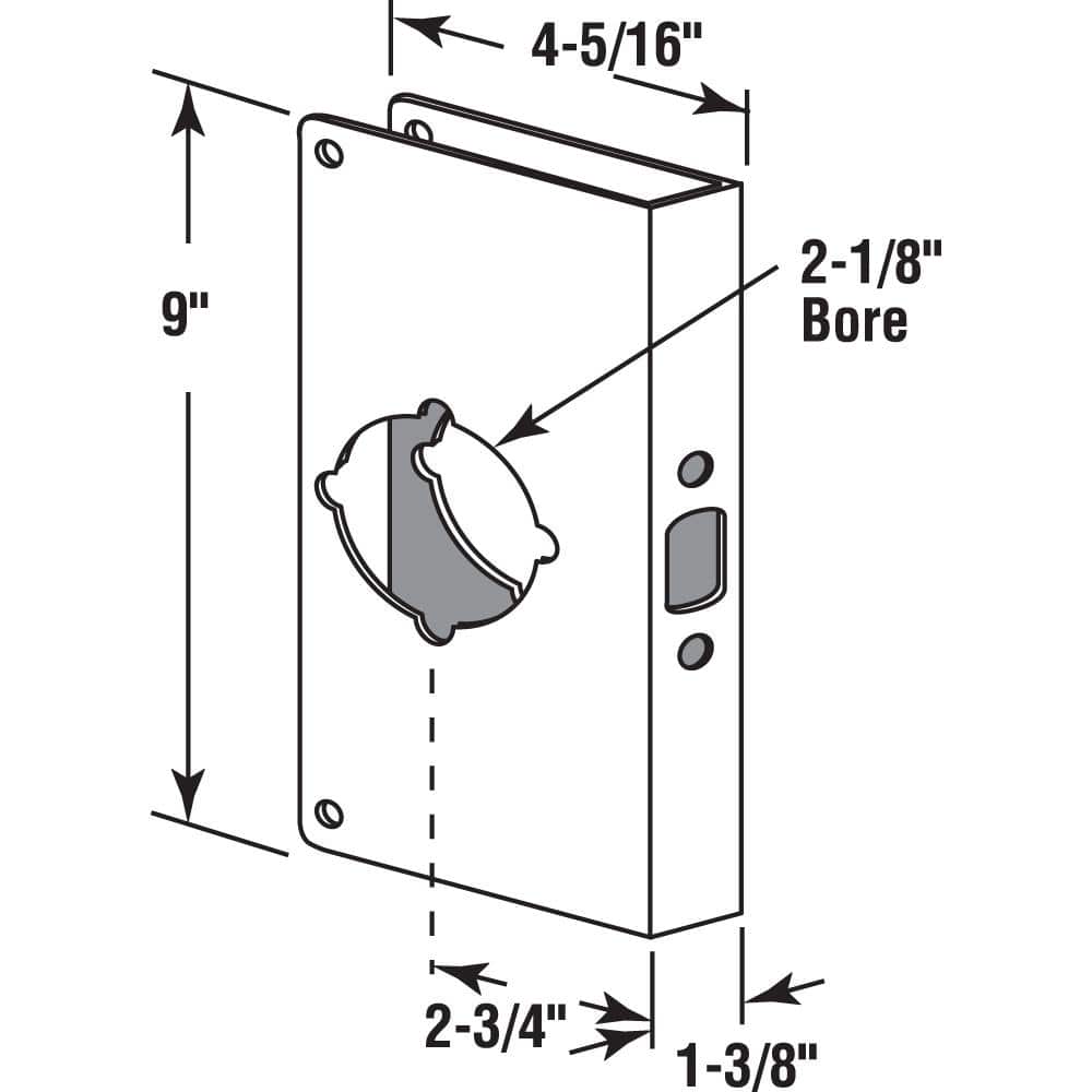 Prime-Line Lock and Door Reinforcer, 1-3/8 in. x 2-3/4 in., Stainless Steel (2)
