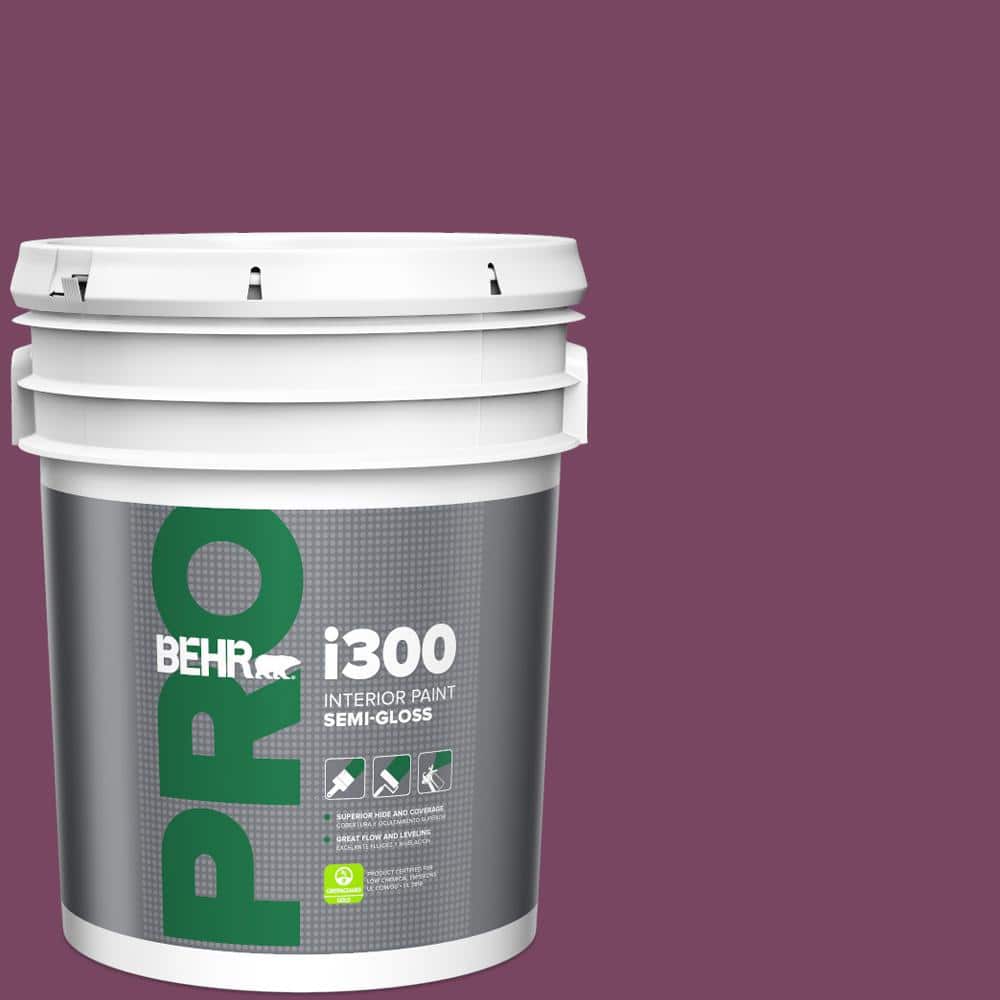 BEHR PRO 5 gal. #690B-7 Plum Jam Semi-Gloss Interior Paint