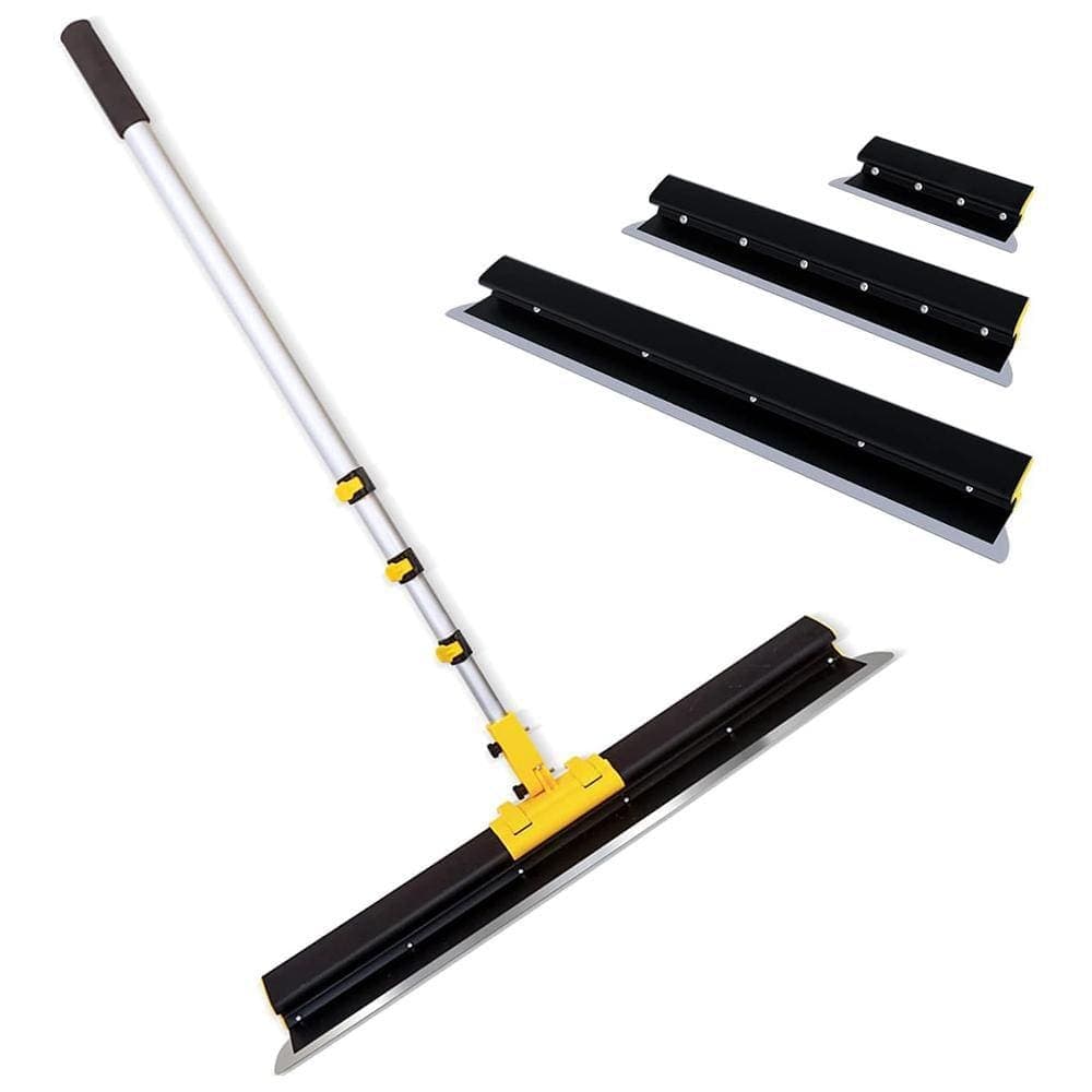 KIWDZFU 10 Plus 24 Plus 32 Aluminium Stainless Steel Drywall Skimming Blade Set with Adjustable Extension Handle (1)