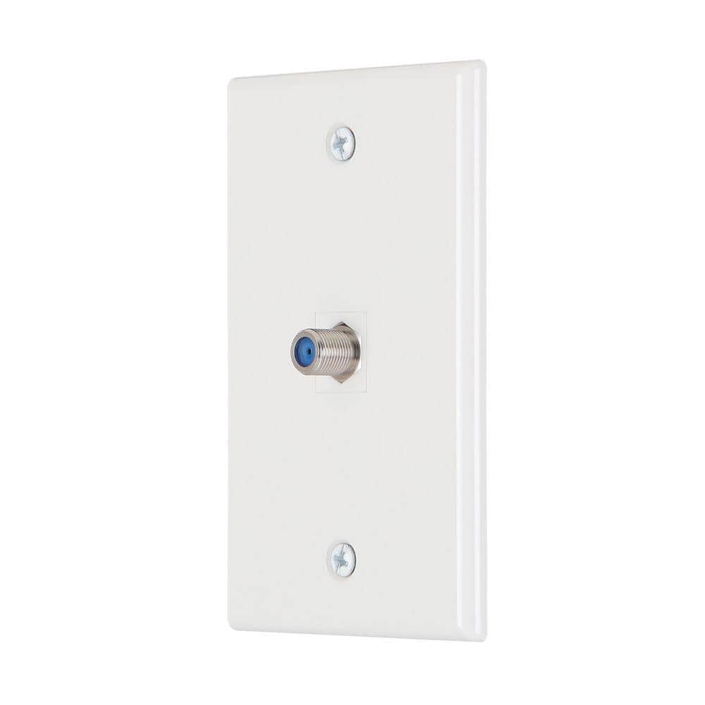 Commercial Electric 1-Gang White Coaxial Plastic Wall Plate (3)