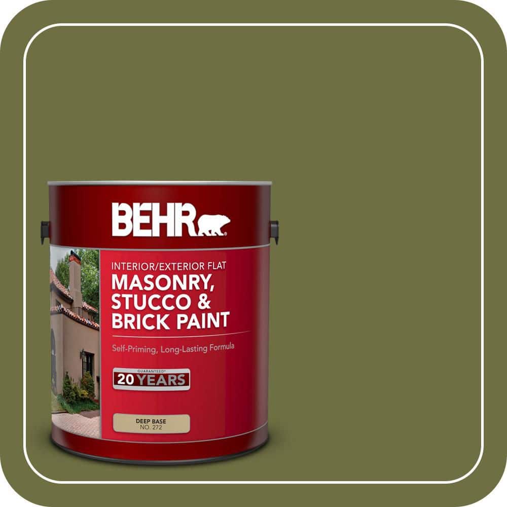 BEHR 1 gal. #M340-7 Classic Avocado Flat Interior/Exterior Masonry, Stucco and Brick Paint (1)