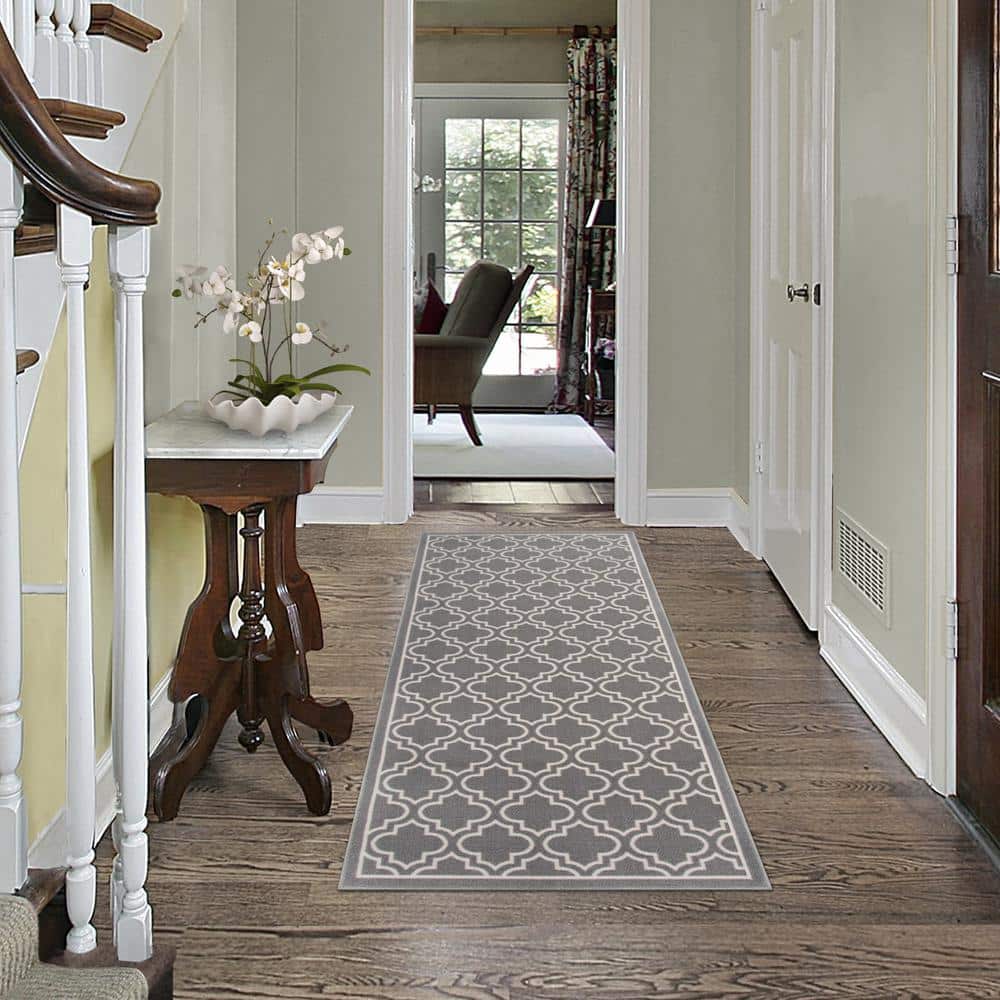 TrafficMaster Trellis Grey 2 ft. x 5 ft. Non-Slip Indoor Door Mat (3)