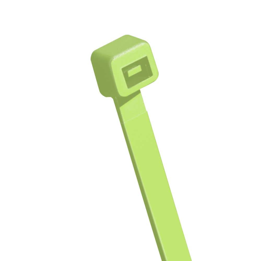 Unbranded 8 in. Standard 50 lbs. Tensile Strength UL 21S Rated Cable Zip Ties Fluorescent Green (40-Pack)