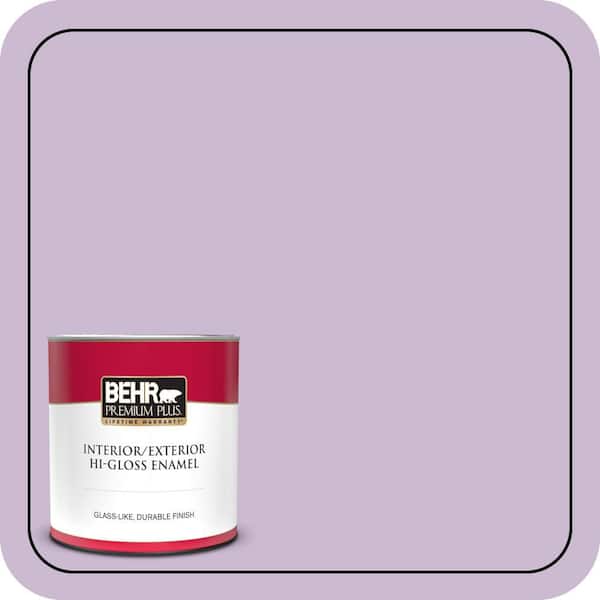 BEHR PREMIUM PLUS 1 qt. #660C-3 Sweet Petal Hi-Gloss Enamel Interior/Exterior Paint & Primer (2)