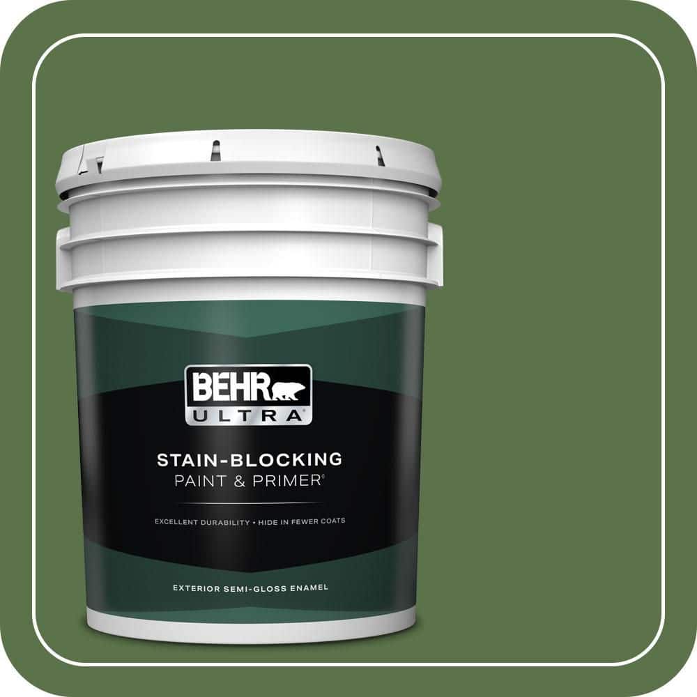 BEHR ULTRA 5 gal. #MQ6-48 Hummingbird Green Semi-Gloss Enamel Exterior Paint & Primer