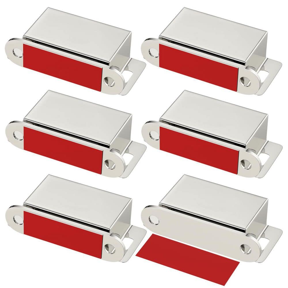 Numhew 6-Pieces 30 lbs. Sliver Stainless Steel Magnet Closure Drawer Latch, Cupboard Latch Magnet Cabinet Door Catch (1)