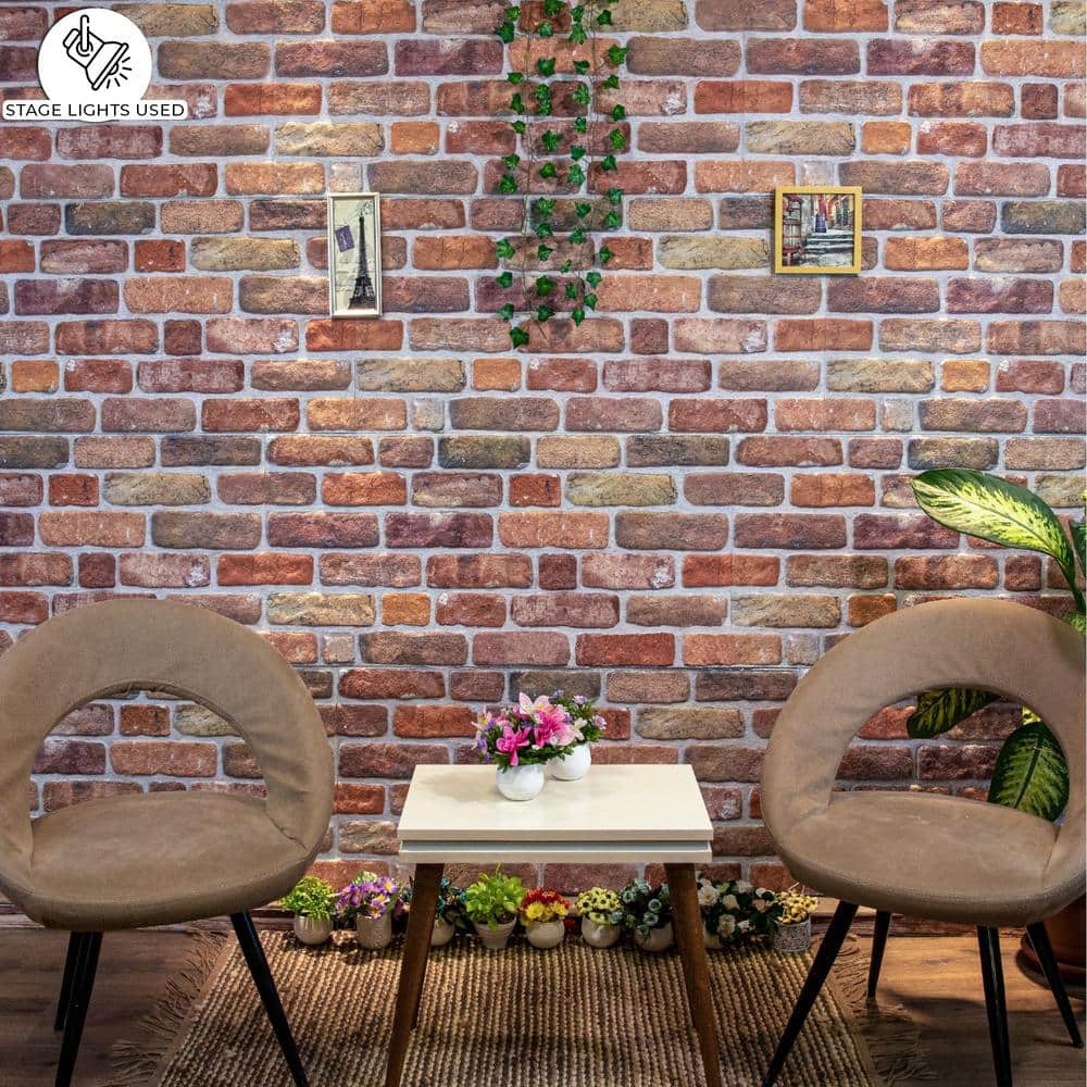 Dundee Deco Falkirk Uffcott 39.4 in. x 19.7 in. Brown Beige Faux Face Brick Styrofoam 3D Decorative Wall Panel (10-Pack) (2)