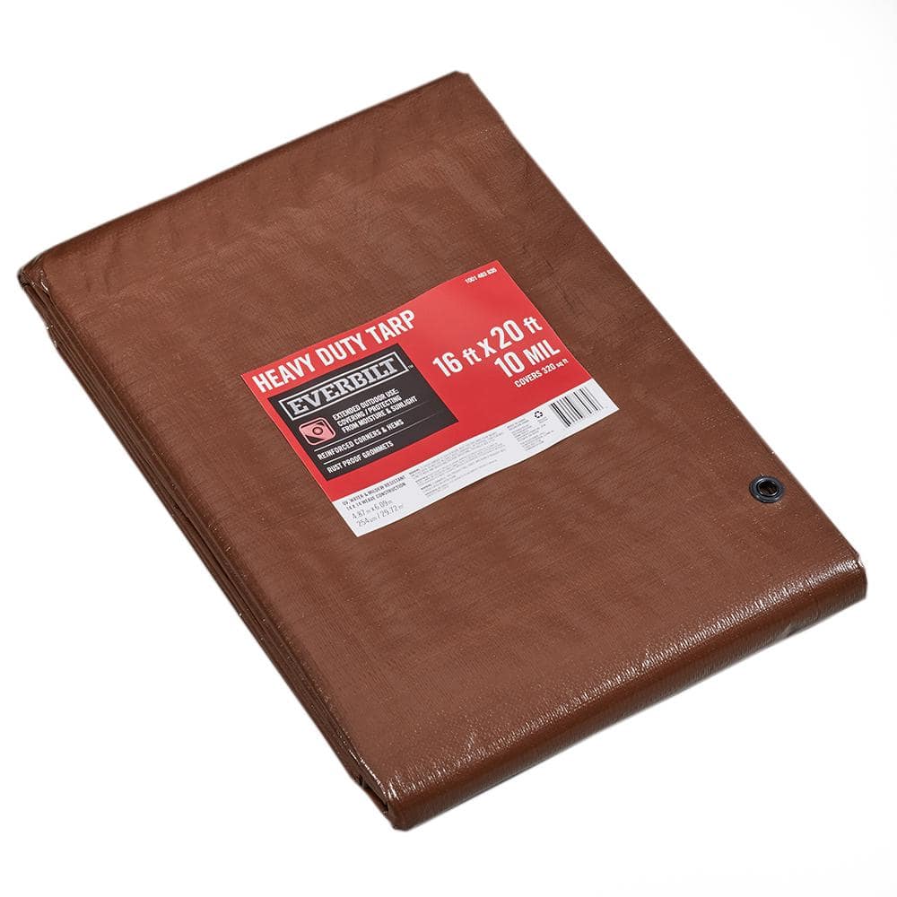 Everbilt 16 ft. x 20 ft. Brown and Silver Heavy Duty Tarp