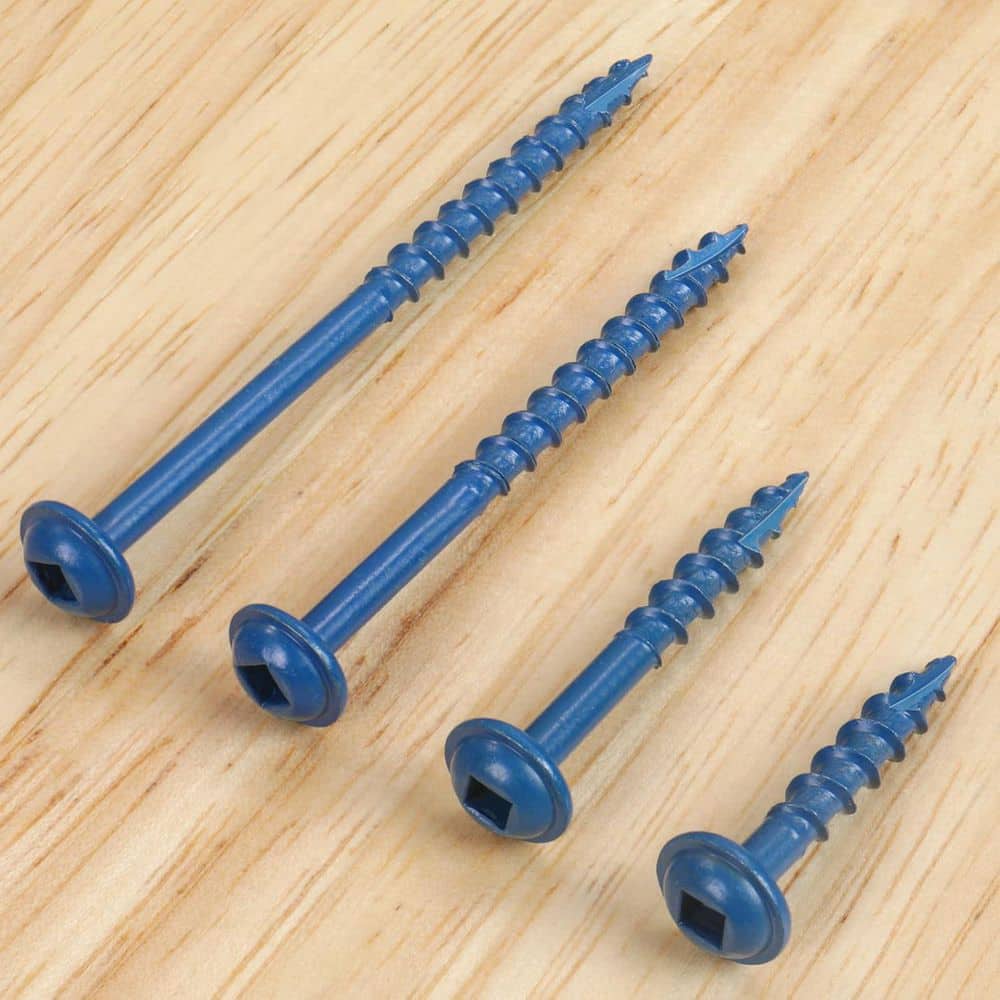 Afoxsos Blue Coated Alloy Steel Pocket Hole Screws Coarse Thread Square Drive Self-Tapping Tip (160-Pack) (2)