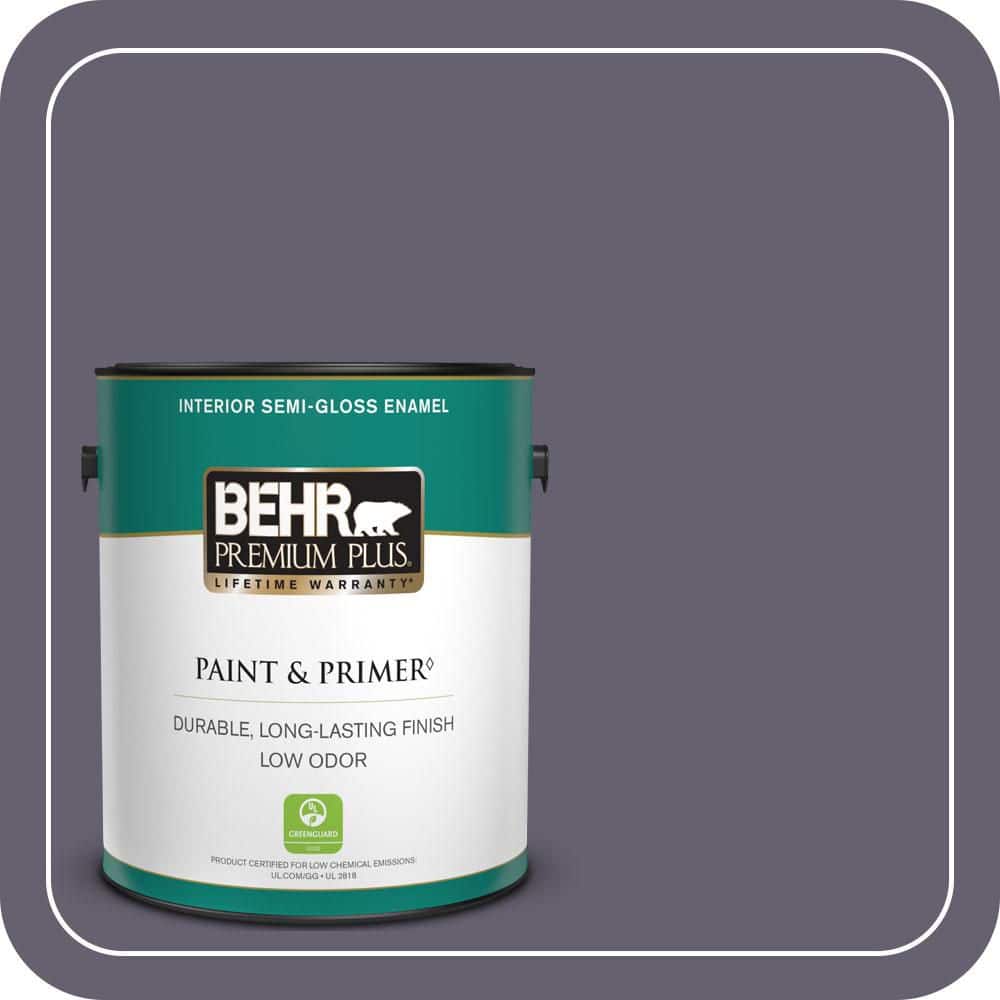 BEHR PREMIUM PLUS 1 gal. #N560-6 Fashionista Semi-Gloss Enamel Low Odor Interior Paint & Primer