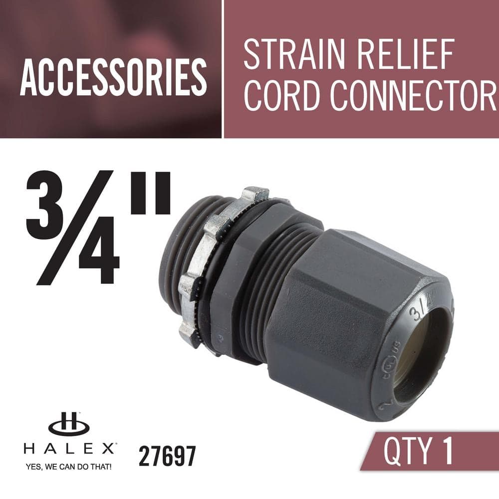 Halex 3/4 in. ACC Non-Metallic Strain Relief Cord Connector (2)