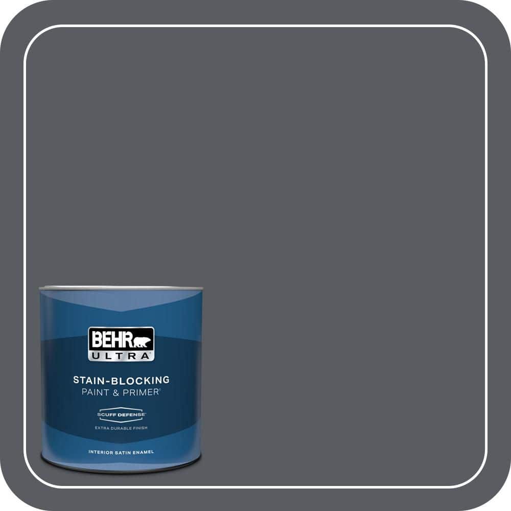BEHR ULTRA 1 qt. #PPU18-02 Pencil Point Extra Durable Satin Enamel Interior Paint & Primer