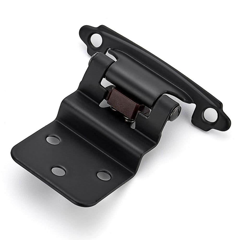 Numhew 60-Pack (30 Pairs) 3/8 in. Inset Matte Black Self Closing Cabinet Hinges with Door Bumpers and Screws (1)