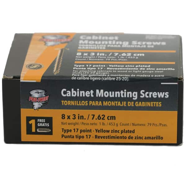 Pro-Twist #8 x 2-3/8 in. Combo Drive Washer-Head Cabinet Mounting Screws 1 lb. Box (2)