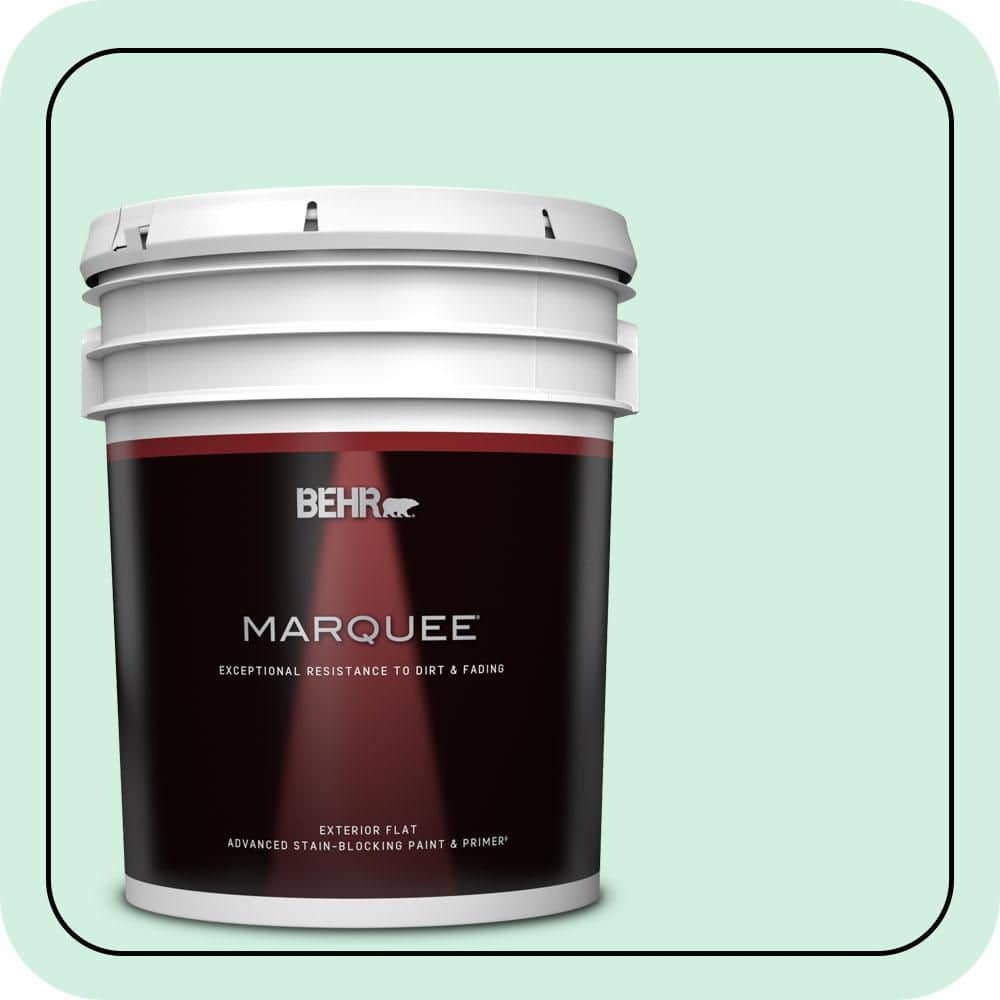 BEHR MARQUEE 5 gal. #480C-2 Pastel Jade Flat Exterior Paint & Primer