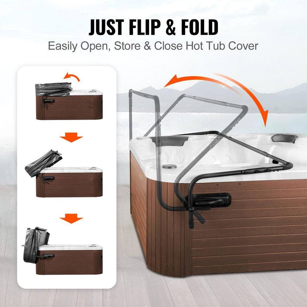 SVOPES Hot Tub Cover Lift, Adjustable Spa Cover Lift, Non-Electric Waterless Toilet, Fits Rectangular Bathtubs 2025 update (2)
