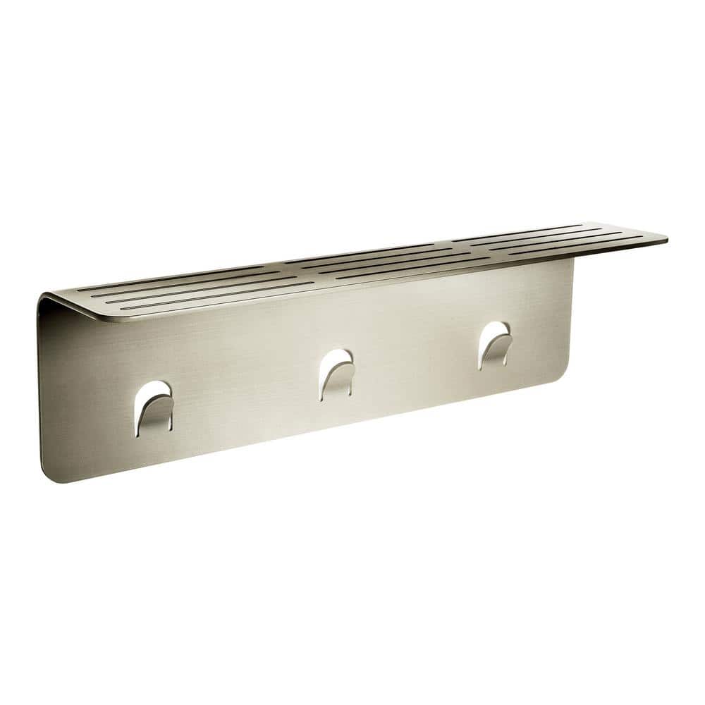 Brondell Nebia 4.7 in. W 3.7 in. H x 11 in. D Aluminum Rectangular Shelf in Brushed Nickel