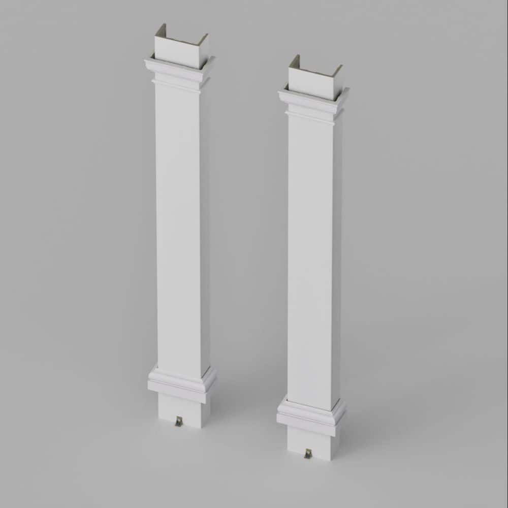 Ekena Millwork 12 in. W x 10 ft. H Endura-Stone Column, Square Non-Tapered (FRP)-Tuscan Cap and Base, Plan Type F-Split in 1/2 (3)