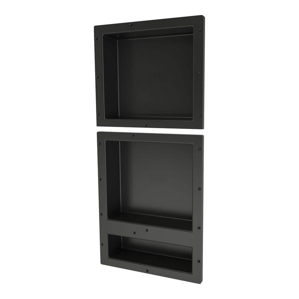 Tile Redi Redi Niche 16 in. x 34 in. Triple Shower Niche Set in Black (1)