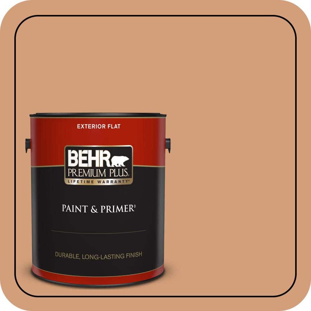 BEHR PREMIUM PLUS 1 gal. #T12-4 Darlin Clementine Flat Exterior Paint & Primer