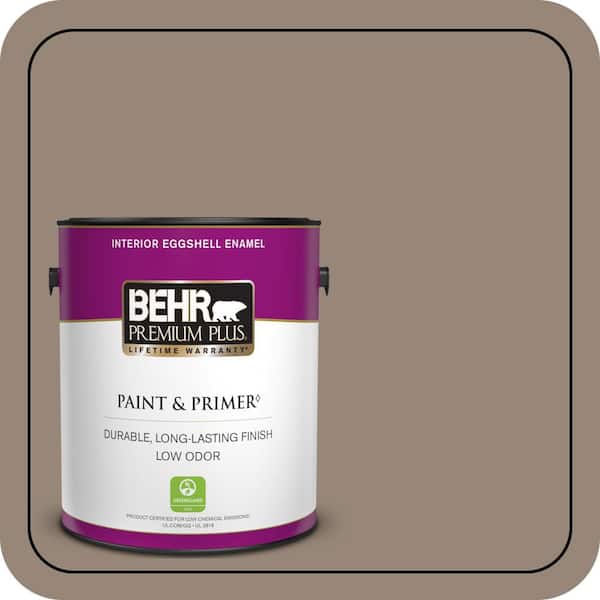 BEHR PREMIUM PLUS 1 gal. #PPU5-06A Light Truffle Eggshell Enamel Low Odor Interior Paint & Primer (2)