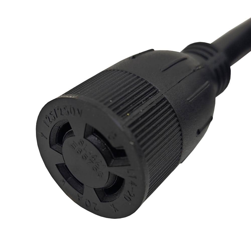 parkworld 6 ft. 10/4 20 Amp 125/240-Volt Twist Lock 4-Prong Indoor/Outdoor NEMA L14-20 Generator Extension Cord, Black, UL Listed (3)