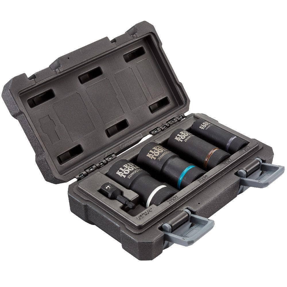 Klein Tools 2-In-1 Metric Impact Socket Set, 12-Point (5-Piece) (1)