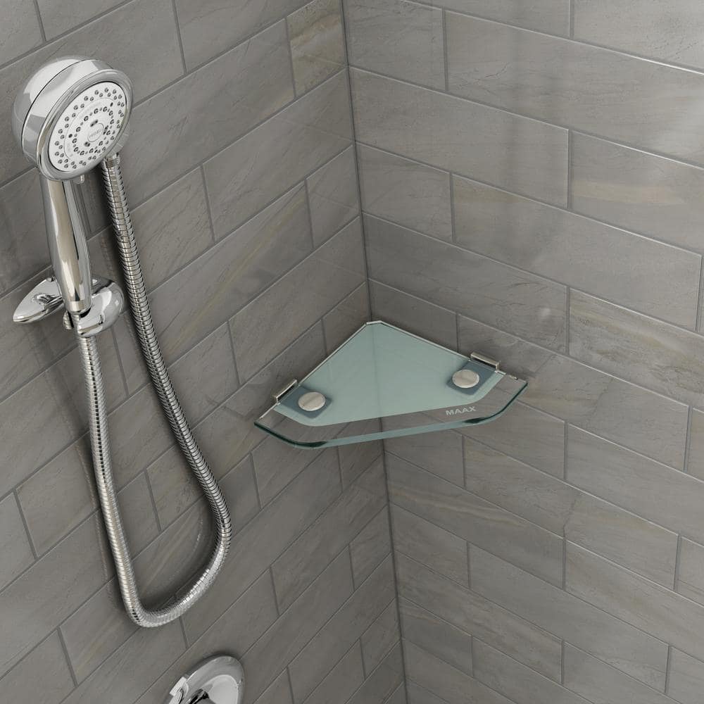 MAAX Utile 48 in. W x 36 in. D x 80 in. H Composite Direct-to-Stud Two-Piece Corner Shower Wall Kit in Factory Sleek Smoke (2)