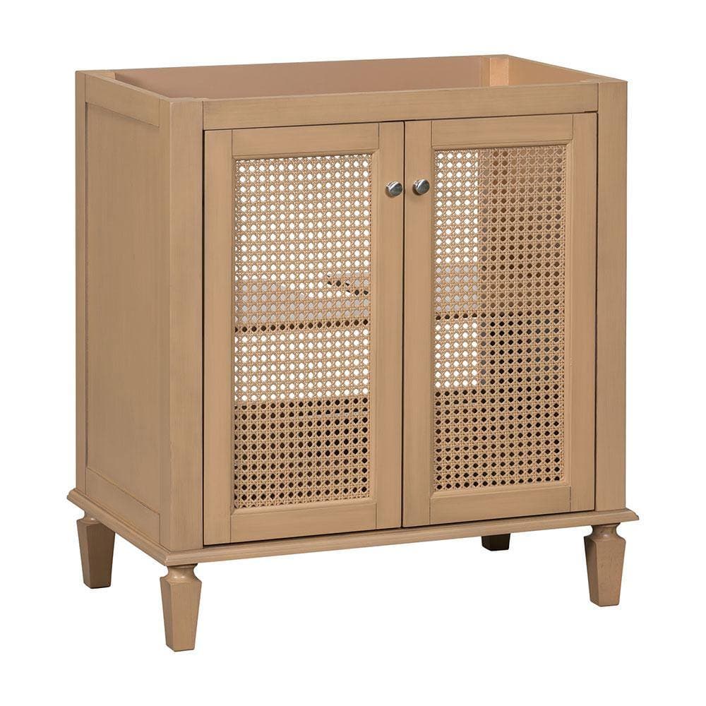 Adrinfly 30 in. W x 17.8 in. D x 33 in. H Freestanding Bath Vanity Cabinet without Top in Wood with Hidden Drawer, 2 Rattan-Doors (2)