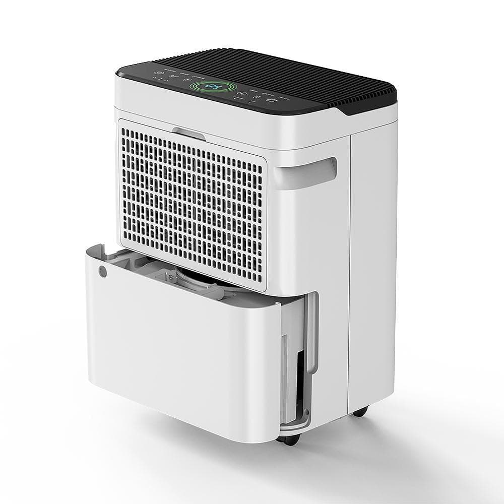 Edendirect 50 pt. 4,500 sq.ft. Dehumidifier for Basement with Drain Hose, Bucket White, Variable Speed, Quiet Cloth Dry, Ionizer (2)