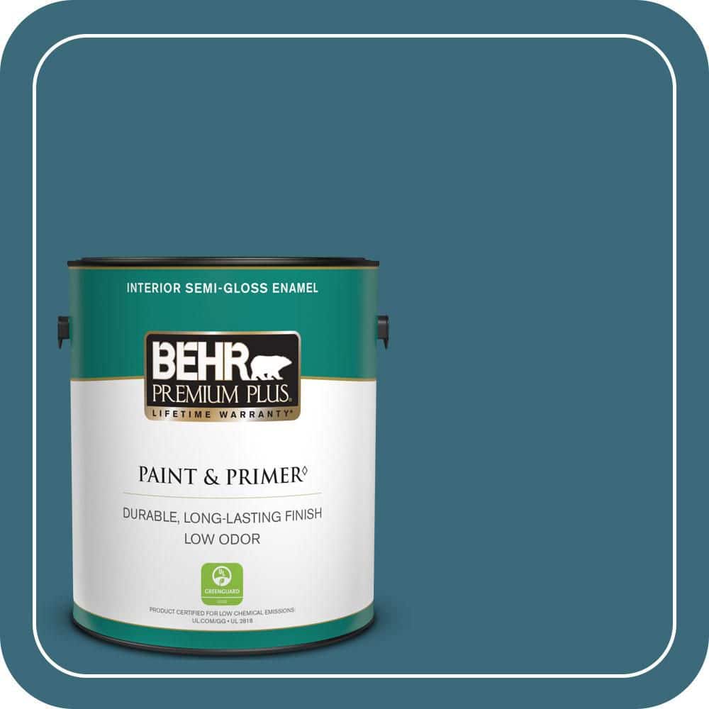BEHR PREMIUM PLUS 1 gal. #S460-6 Mammoth Mountain Semi-Gloss Enamel Low Odor Interior Paint & Primer