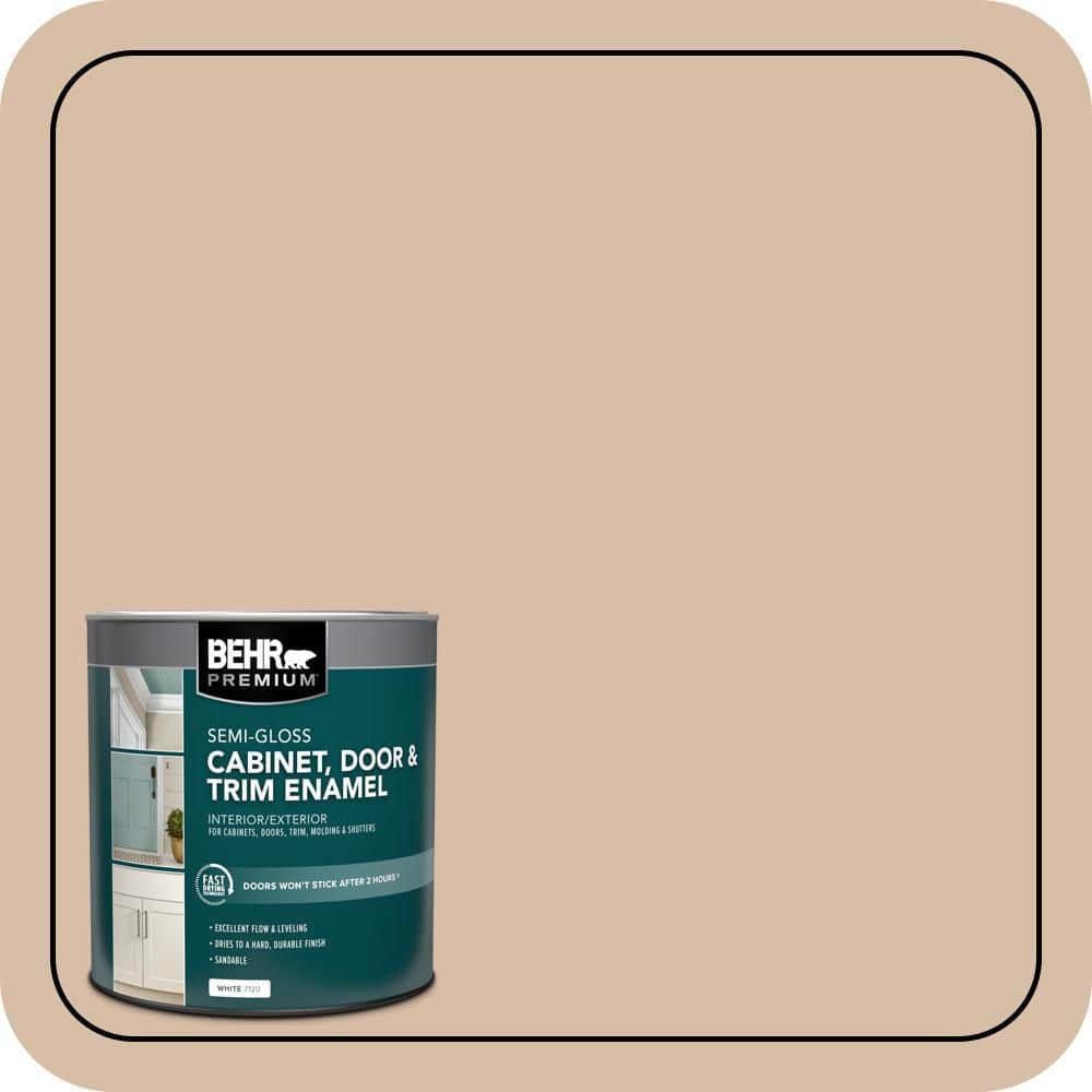 BEHR PREMIUM 1 qt. #S240-3 Ash Blonde Semi-Gloss Enamel Interior/Exterior Cabinet, Door & Trim Paint