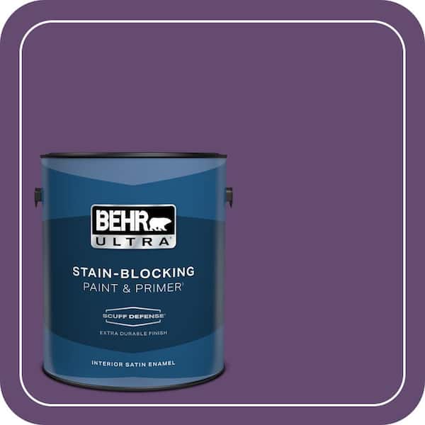 BEHR ULTRA 1 gal. #S-G-670 Deep Violet Extra Durable Satin Enamel Interior Paint & Primer (2)