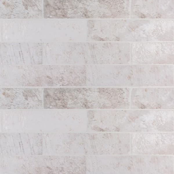Jeffrey Court Durango White 2.5 in. x 9.75 in. Satin Rectangle Ceramic Wall Tile (0.168 sq. ft. /Each)