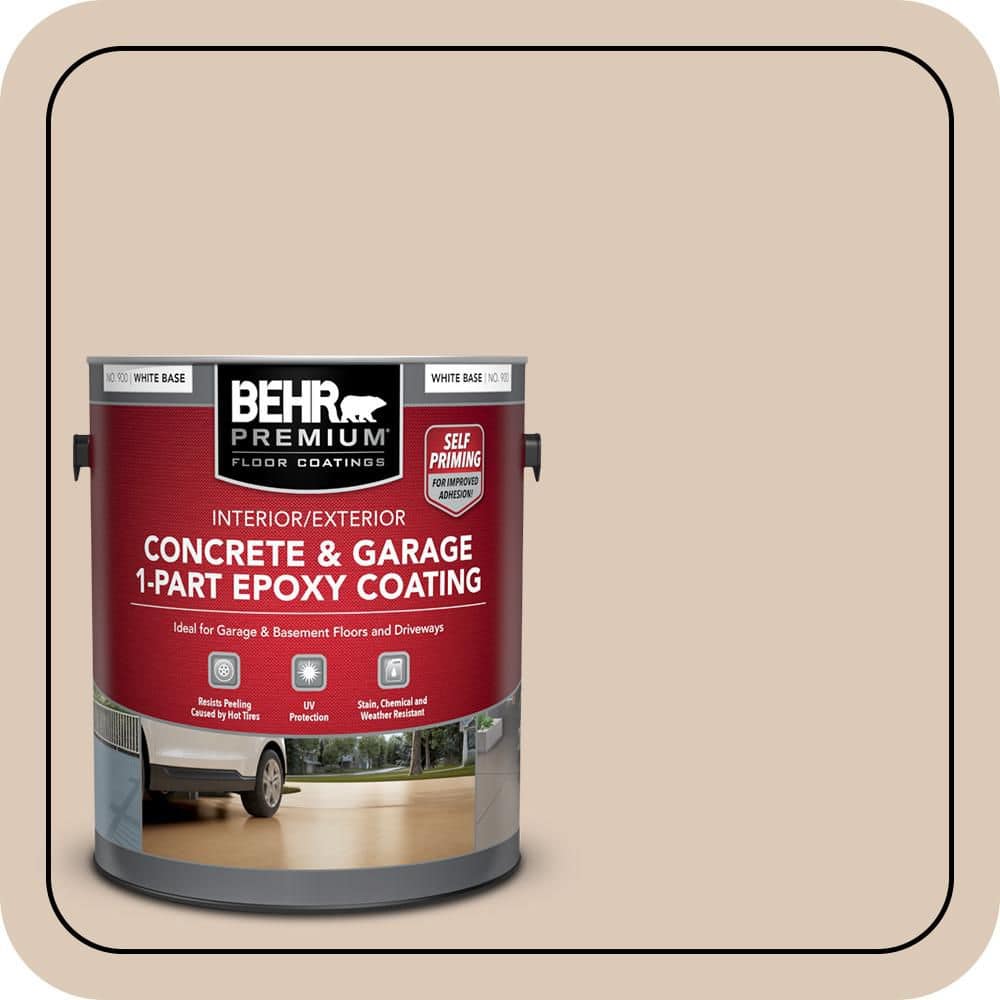 BEHR PREMIUM 1 gal. #MQ3-09 Loft Light Self-Priming 1-Part Epoxy Satin Interior/Exterior Concrete and Garage Floor Paint