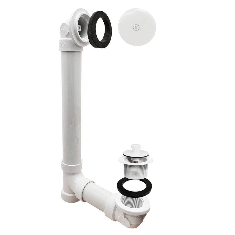 Westbrass 1-1/2 in. Pull and Drain Schedule 40 PVC Bath Waste with 1-Hole Top Elbow Powder Coat (4)