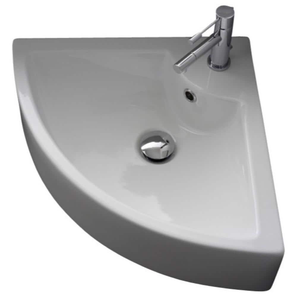 Nameeks Square Wall Mounted Bathroom Sink in White (1)