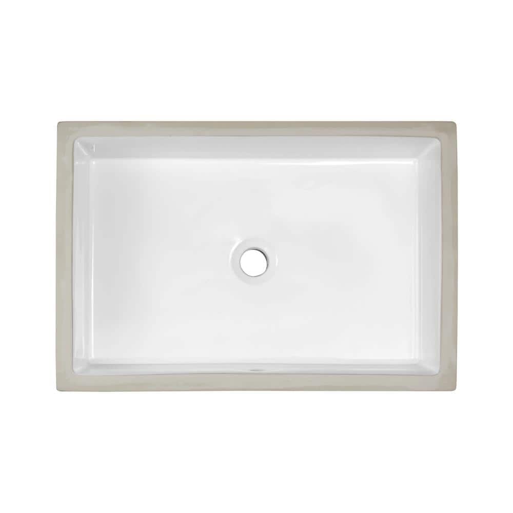 PELHAM & WHITE Andover 24 in. Undermount Ceramic Rectangular Bathroom Sink in White