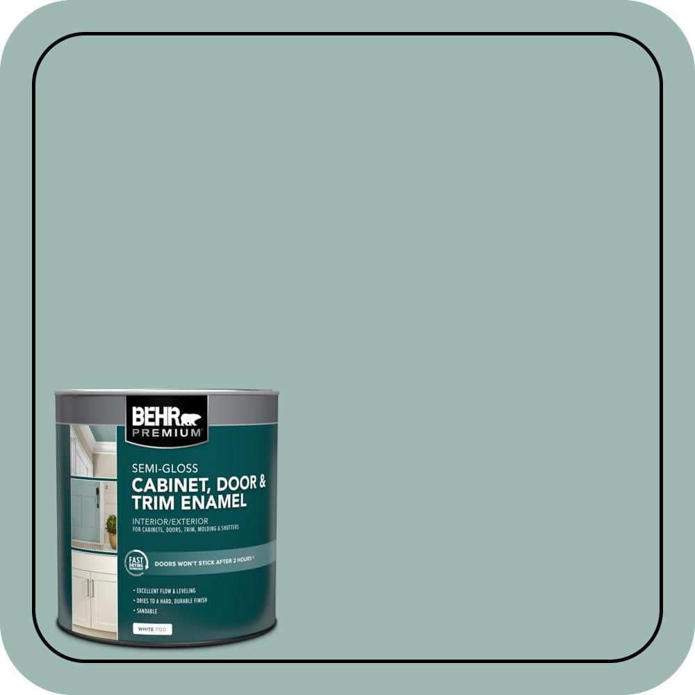 BEHR PREMIUM 1 qt. #PPU12-08 Opal Silk Semi-Gloss Enamel Interior/Exterior Cabinet, Door & Trim Paint